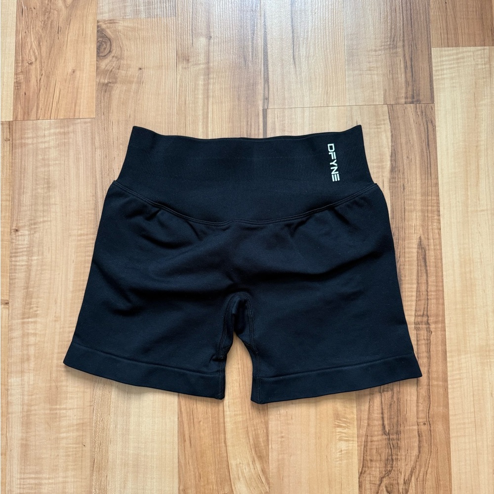 DFYNE Black High-Waist Athletic Shorts